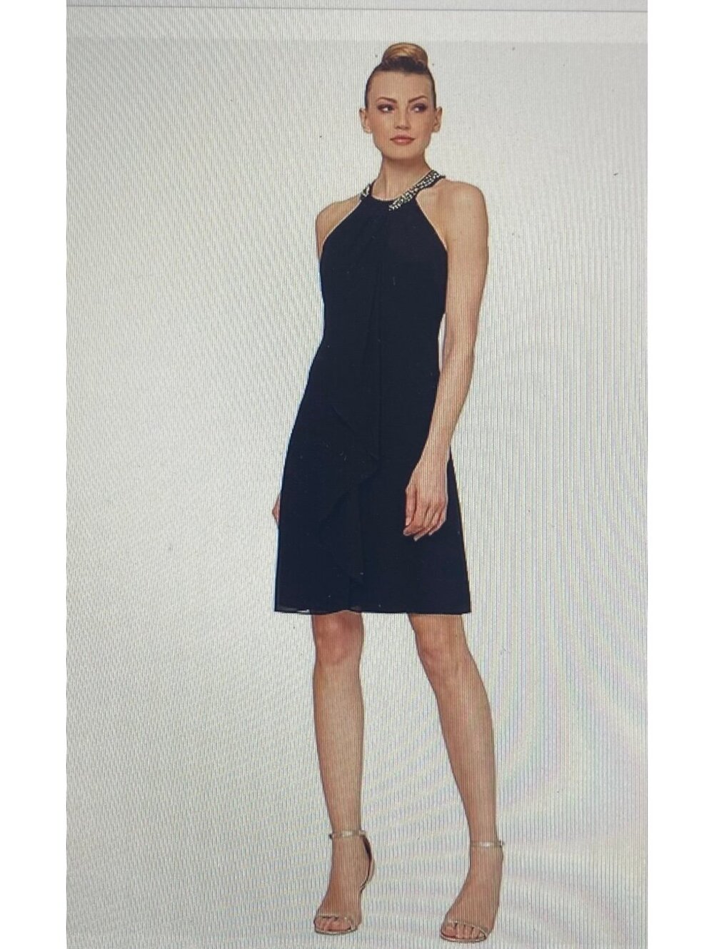S.L. Fashions Women’s Jewel Neck Halter Dress Size 6P